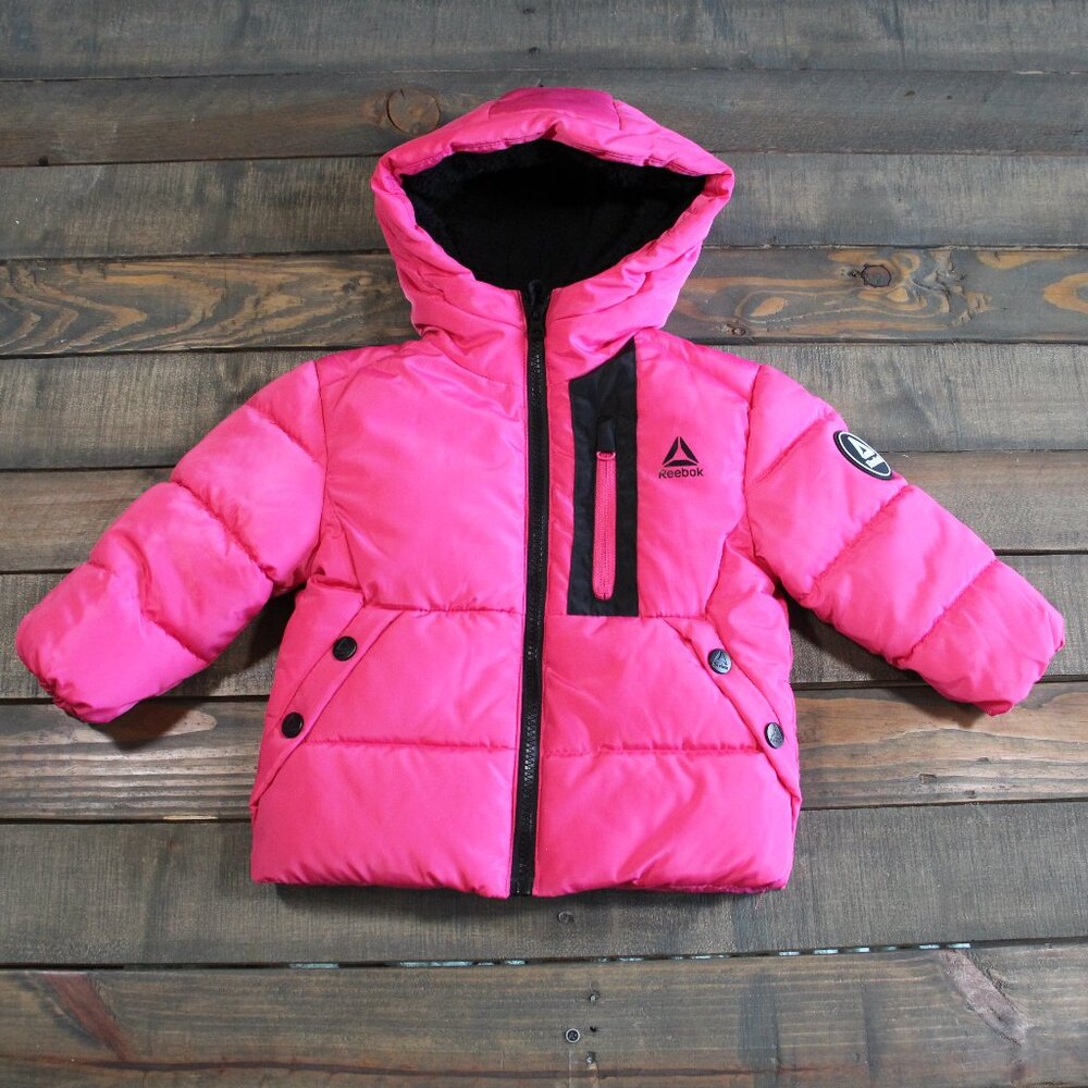 Reebok Hot Pink Toddler Puffer Jacket 18M